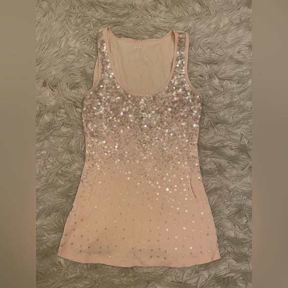 Baby pink sparkly sequin tank top size small - Picture 6 of 10